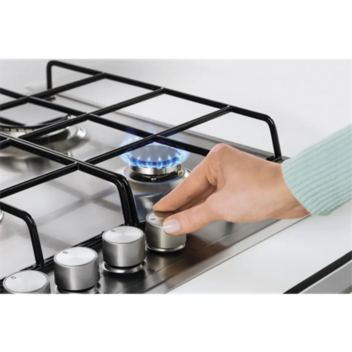 Electrolux KGS64362SX Slim line 4 égős gázfőzőlap WOK égő 4000W Marianne égő 2000W elöl jobb oldali kezelő #8