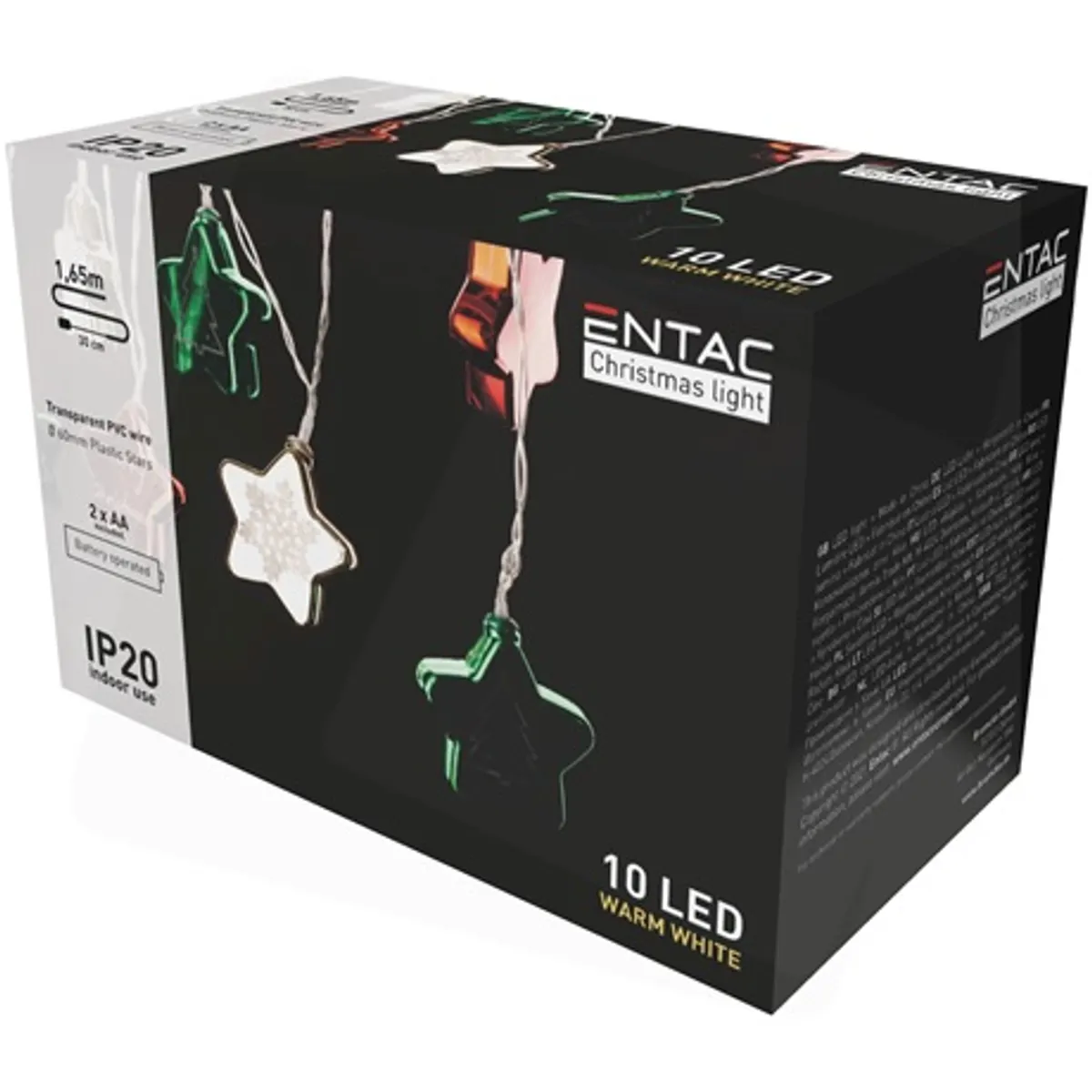 Entac ECL-CCSD-10WW karácsonyi beltéri füzér csillag 60mm 10 led 1,65 m #2