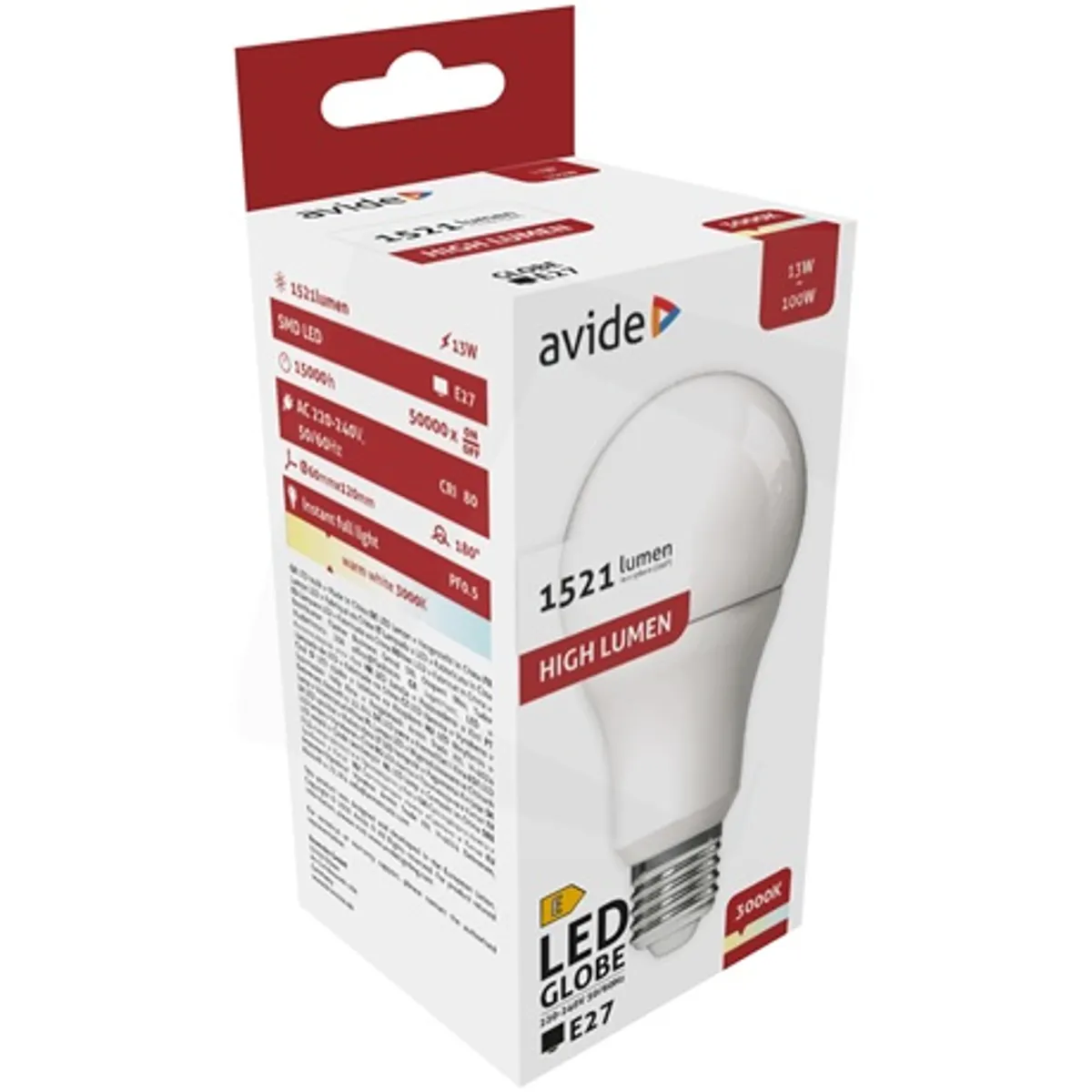 Avide ABG27WW-13W-AP LED Globe A60 E27 13W 3000K 1521lm 180deg #2