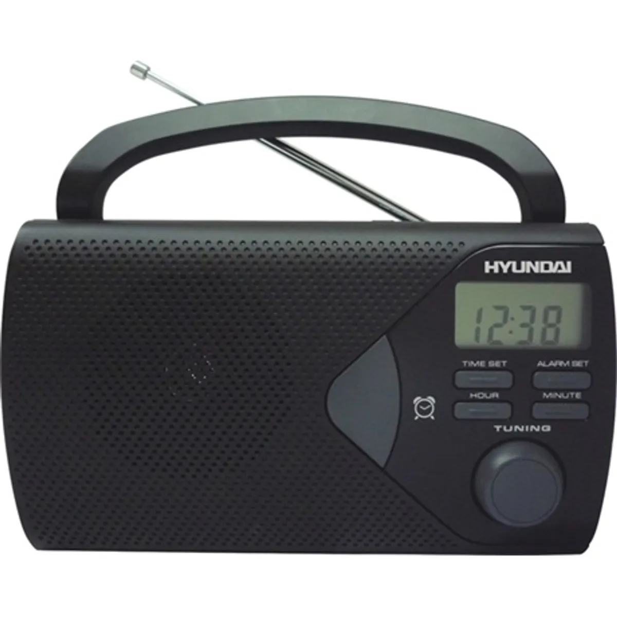 Hyundai pr200b hordozható rádió fekete lcd kijelző analóg am fm tuner #1