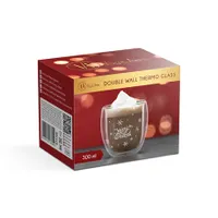 Family Christmas 57176E Üvegpohár karácsonyi duplafalú 300 ml hópelyhes minta #2