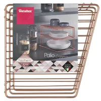 Metaltex MX362402 Palio két emeletes sarok tányértartó réz polytherm bevonat rozsdamentes portaszító 25 x 25 x 19 cm #3