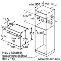 Bosch HBA5785S6 beépíthető sütő, 71 l, 9 funkció, 3D hőlégbefúvás, pirolitikus öntisztítás, AutoPilot30, maghőmérő, Home Connect #8