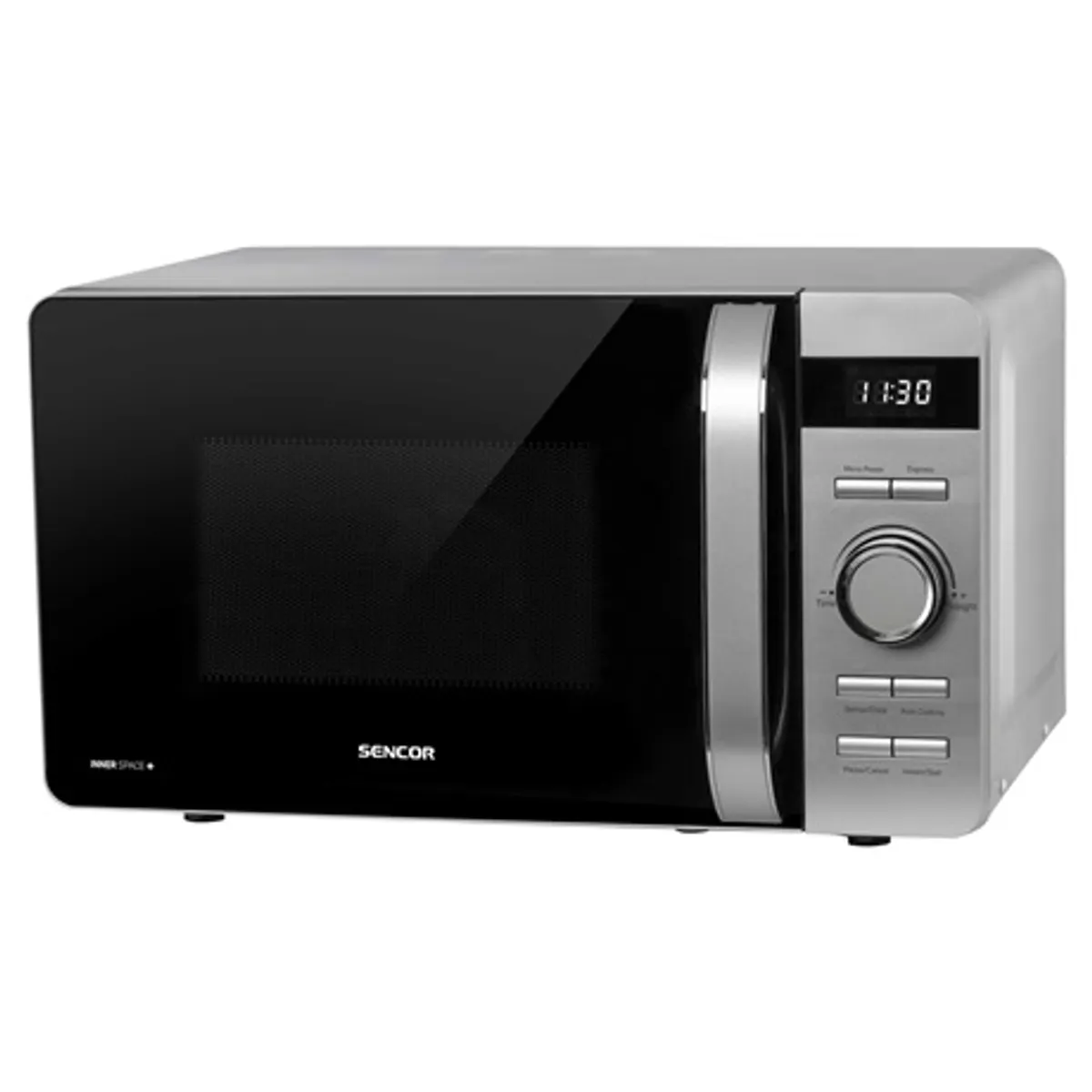 Sencor SMW5217SL rozsdamentes belső 800 W 17 l 270 mm forgótányér 60 perc időzítő 5 fokozat #1
