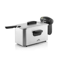 Eta 317290000 olajsütő rozsdamentes 3 literes zománc edény állítható kosár 150-190 °C 2000 W easy clean funkció csúszásmentes lábak #1