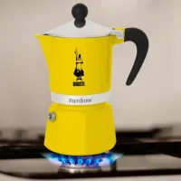 Bialetti 4982 RAINBOW Rainbow kotyogós kávéfőző 3 adag sárga alumínium ötvözet #2