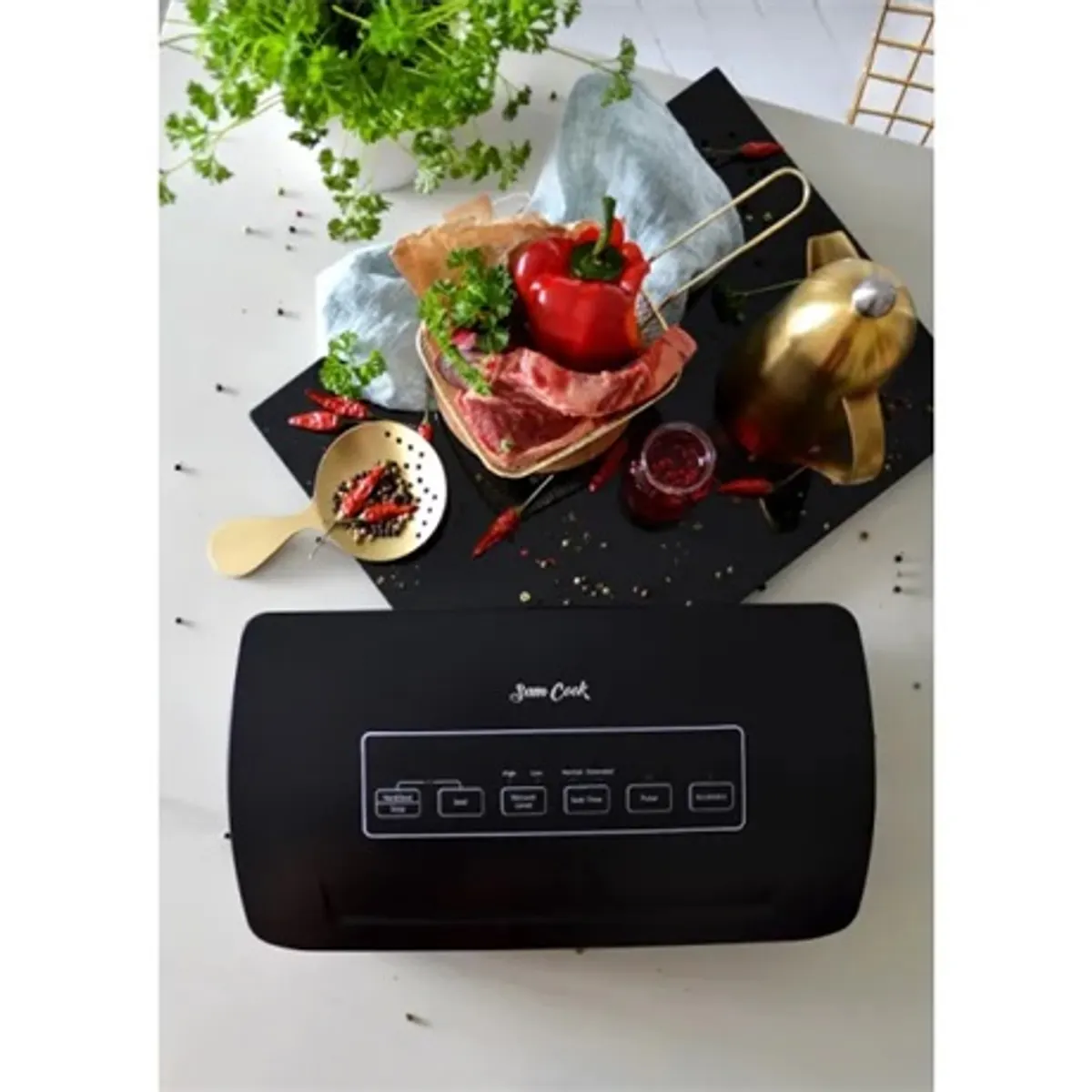 MPM PSC-31/B sous vide vákuum fóliázógép 100 W, 220-240V 50Hz, 2 fokozatú vákuum, integrált fóliavágó, 28x600 cm fólia-tömlő #5
