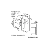 Bosch BFL554MS0 Serie 6 beépíthető mikrohullámú sütő 25 l 900 W 5 fokozat 7 automata program LED kijelző #5