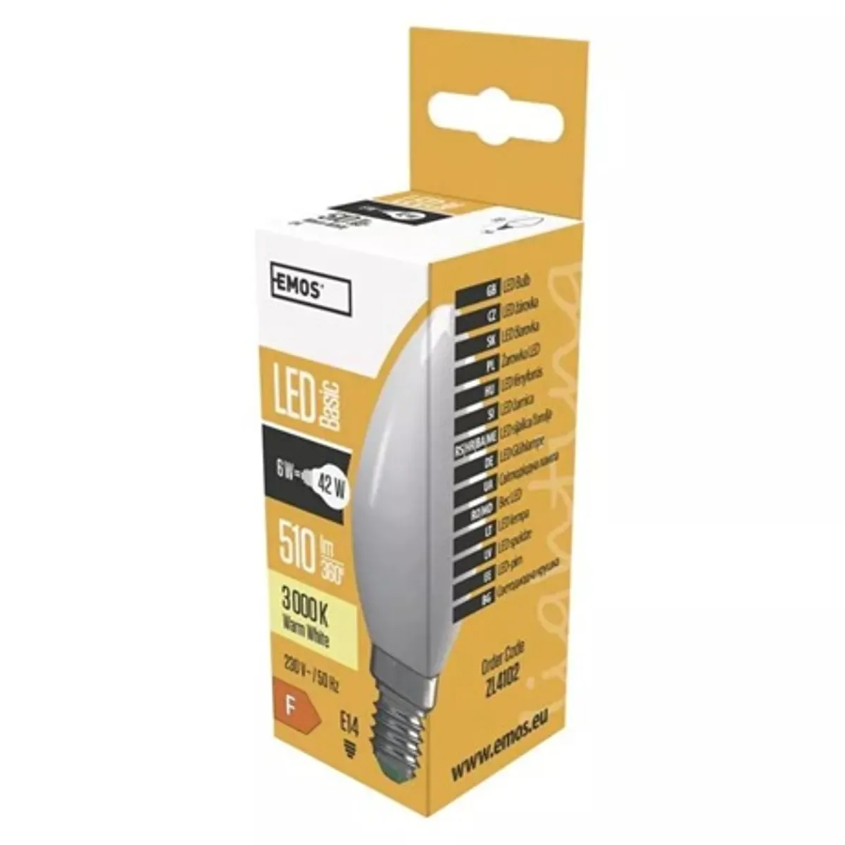 Emos ZL4102 gyertya LED izzó E14 6W 500lm 3000K meleg fehér #4