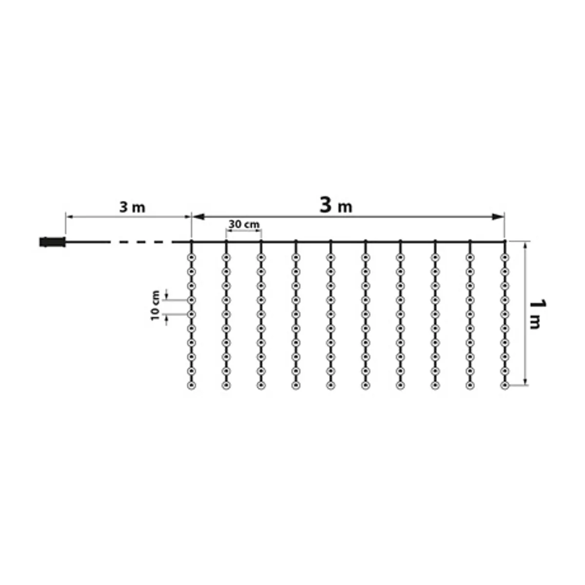 Family Decor 58904B Led fényfüggöny 3x1 m hidegfehér 100 led #3