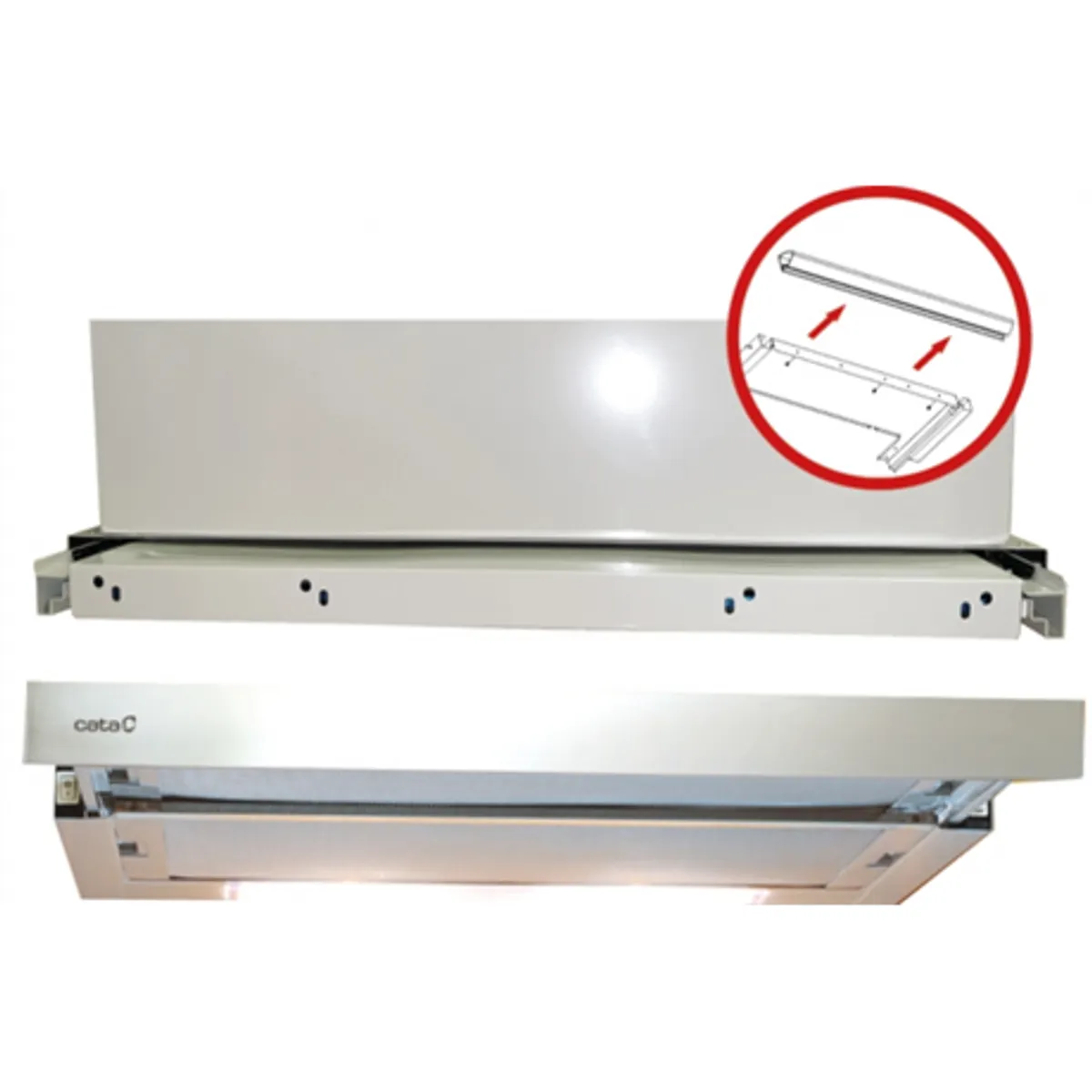 Cata TF-2003/70 LED DURALUM Páraelszívó inox teleszkópos 70 cm LED 2x3,5W ECO energiaosztály C #1