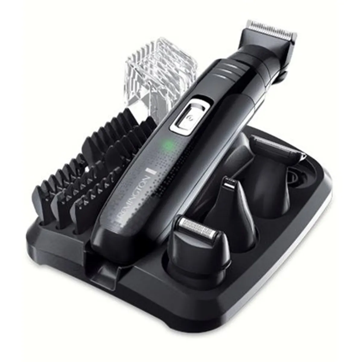 Remington PG6130 arcszőrzet formázó készlet titán bevonatú pengék 4 fej 5 vezetőfésű 1,5 3 6 9 12 mm 40 perc üzemmód mosható fejek #1