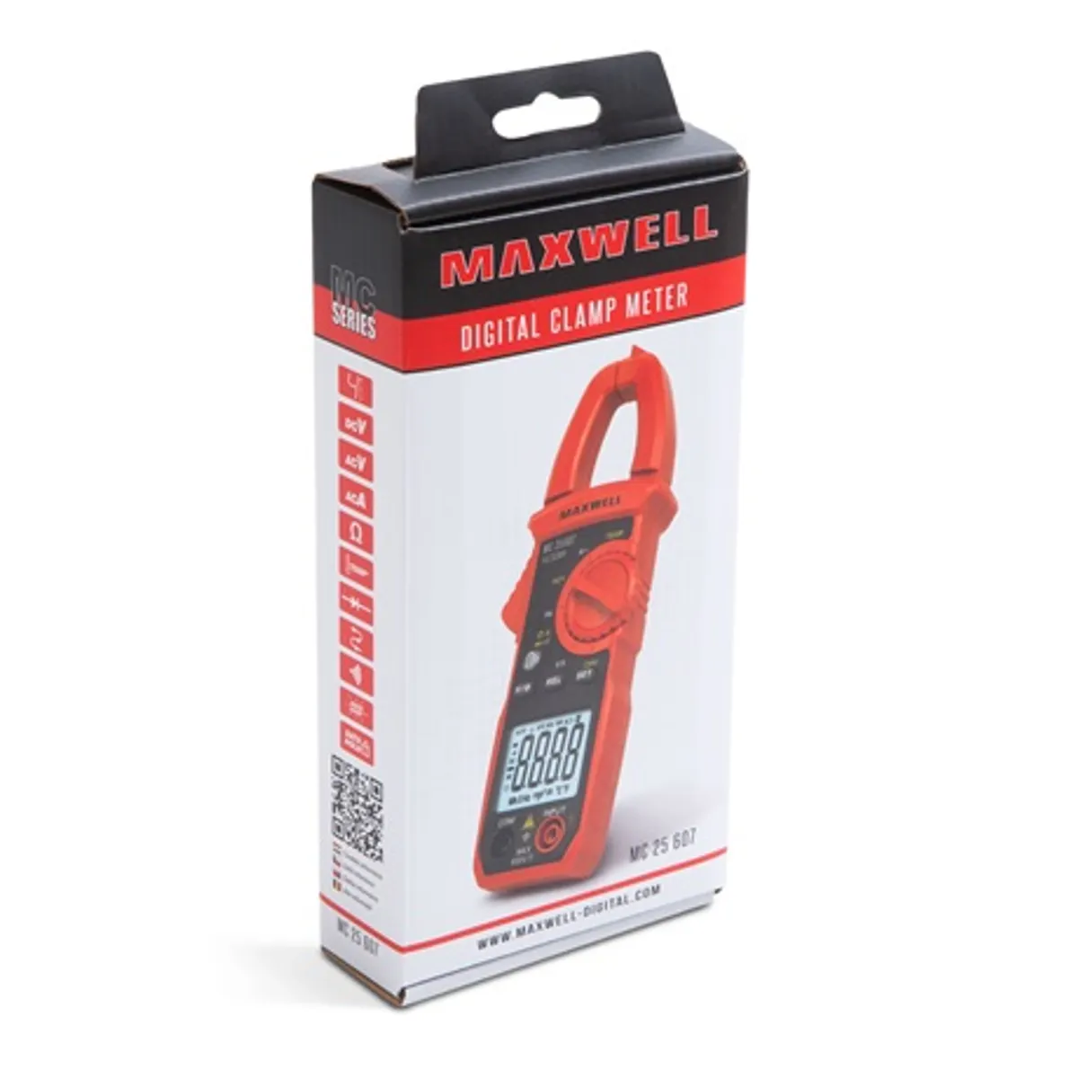 Maxwell-Digital 25607 digitális lakatfogó DC V 400 mV-600 V AC V 4 V-600 V A 40 A-400 A Frekvencia 10 Hz-20 MHz Hőmérséklet mérés 0-750 C Ellenállás 400 ohm-40 megaohm #4