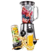 MPM MBL-15M turmixgép 2 az 1-ben inox 450W 1 L kancsó jégtörő funkció rozsdamentes acél kések smoothie adapter 2 db 600 ml BPA mentes sportpalack #4
