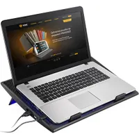 Yenkee YSN 120 Notebook hűtő 17"-os, 140 mm ventilátor, 1000 rpm, 10 dBA, kék LED, 2x USB 2.0, 5 V DC, 0,38 A, 380x260x24 mm #2