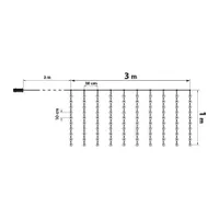 Family Decor 58906A led fényfüggöny 100 led melegfehér ip44 3 m kábel 300x100 cm #4