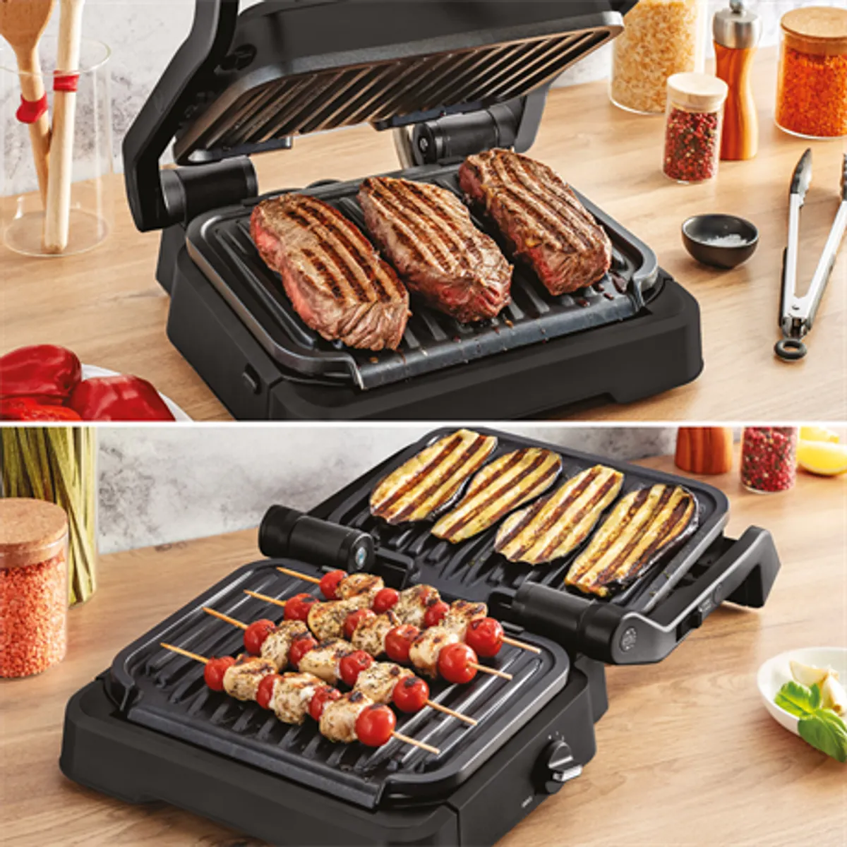 Tefal GC772830 OptiGrill 2 az 1-ben 2100 W 600 cm2 9 programok csuklós fedél mosogatógépben tisztítható #4