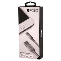 Yenkee YCU 612 SR Töltő- és adatkábel USB Lightning ezüst 2,0 m MFI szövött borítás alumínium csatlakozók 480 Mbps 2,4 A #3