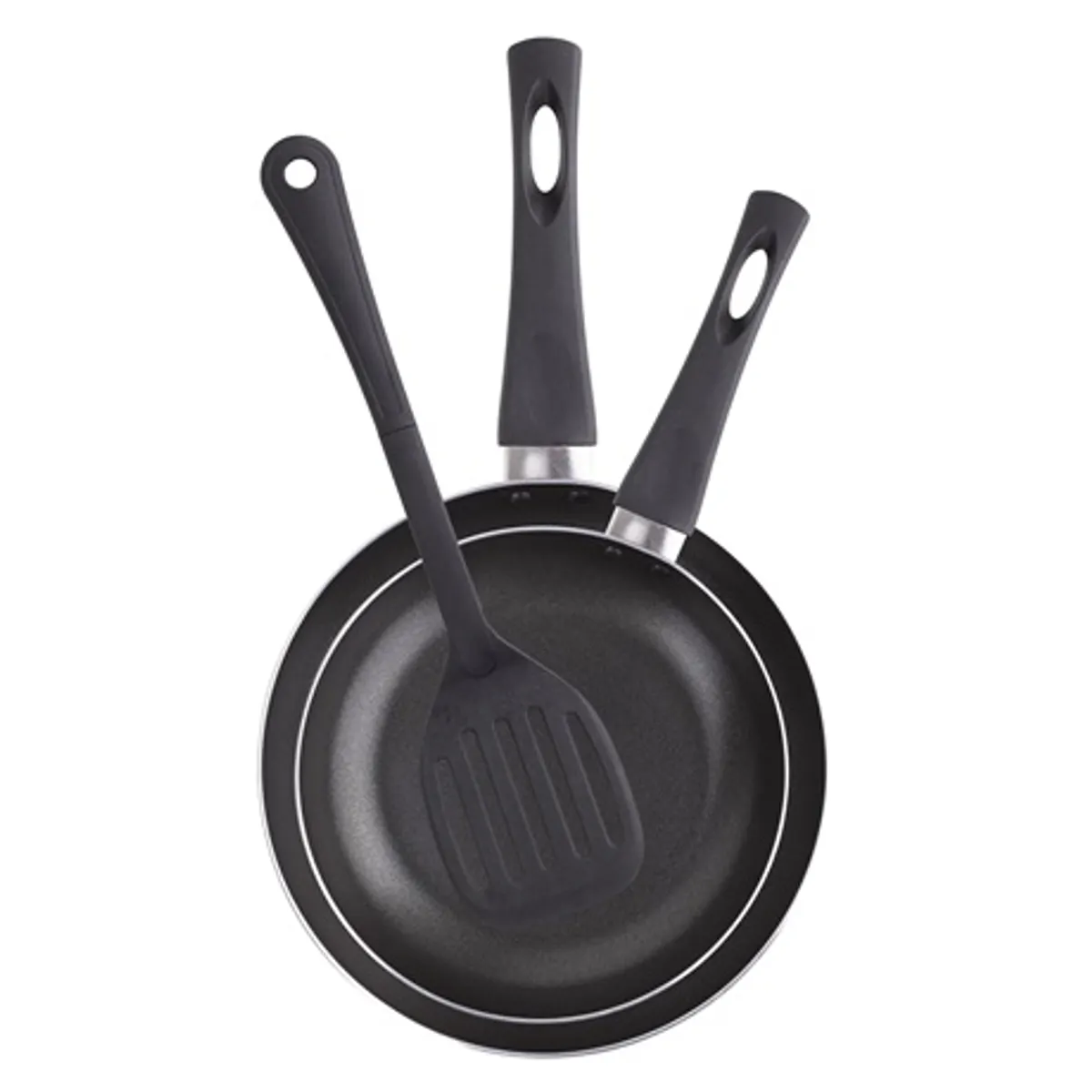 Bergner BGEU-5552 serpenyő készlet 3 részes 20 cm 24 cm tapadásmentes bevonat szeletfordító ergonómikus kialakítás #1
