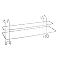 Metaltex MX403802 törölközőtartó Radius dupla matt ezüst 39x15x20 cm Polytherm bevonat #1