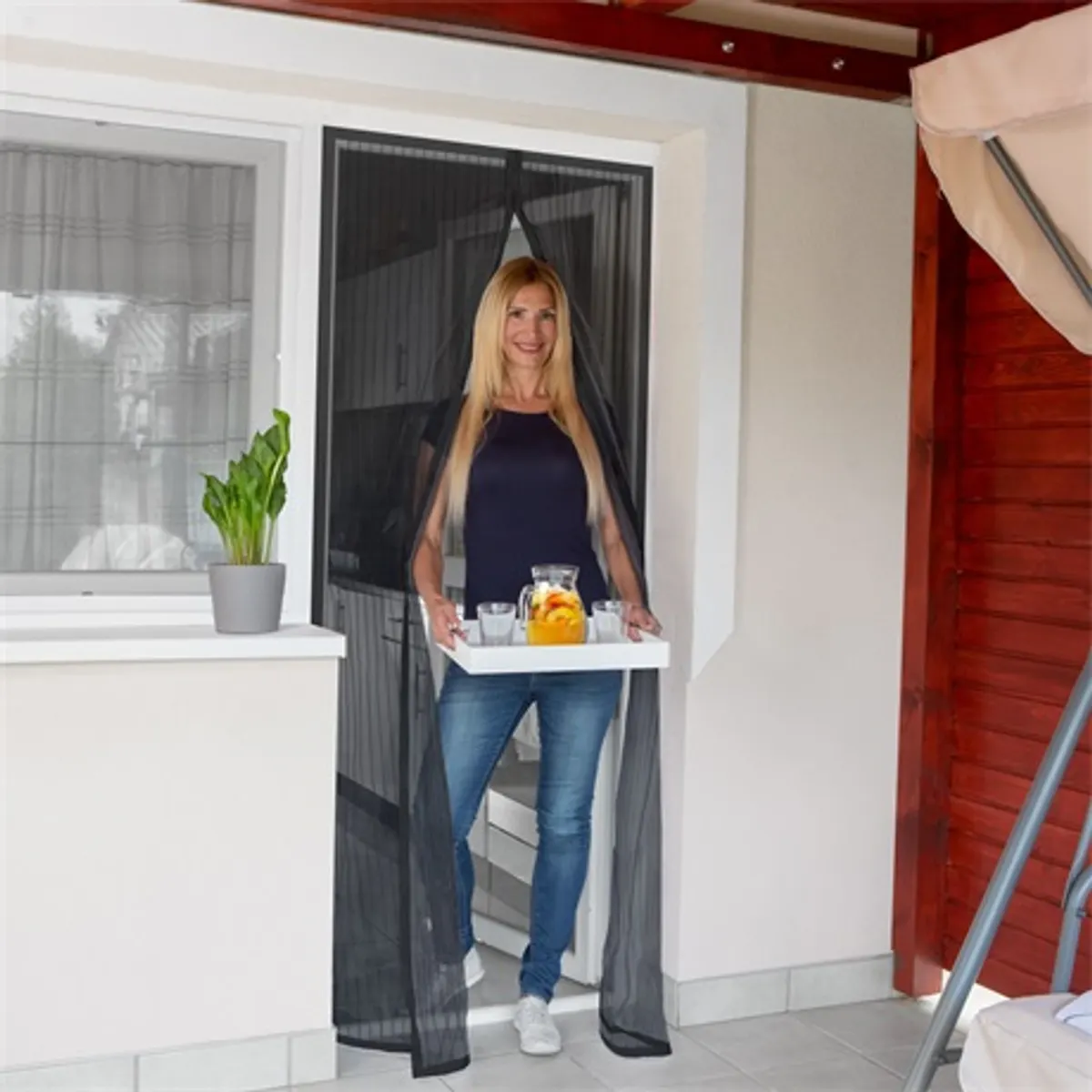 Delight 11398BK Mágneses szúnyogháló ajtóra 100x210 cm fekete #2