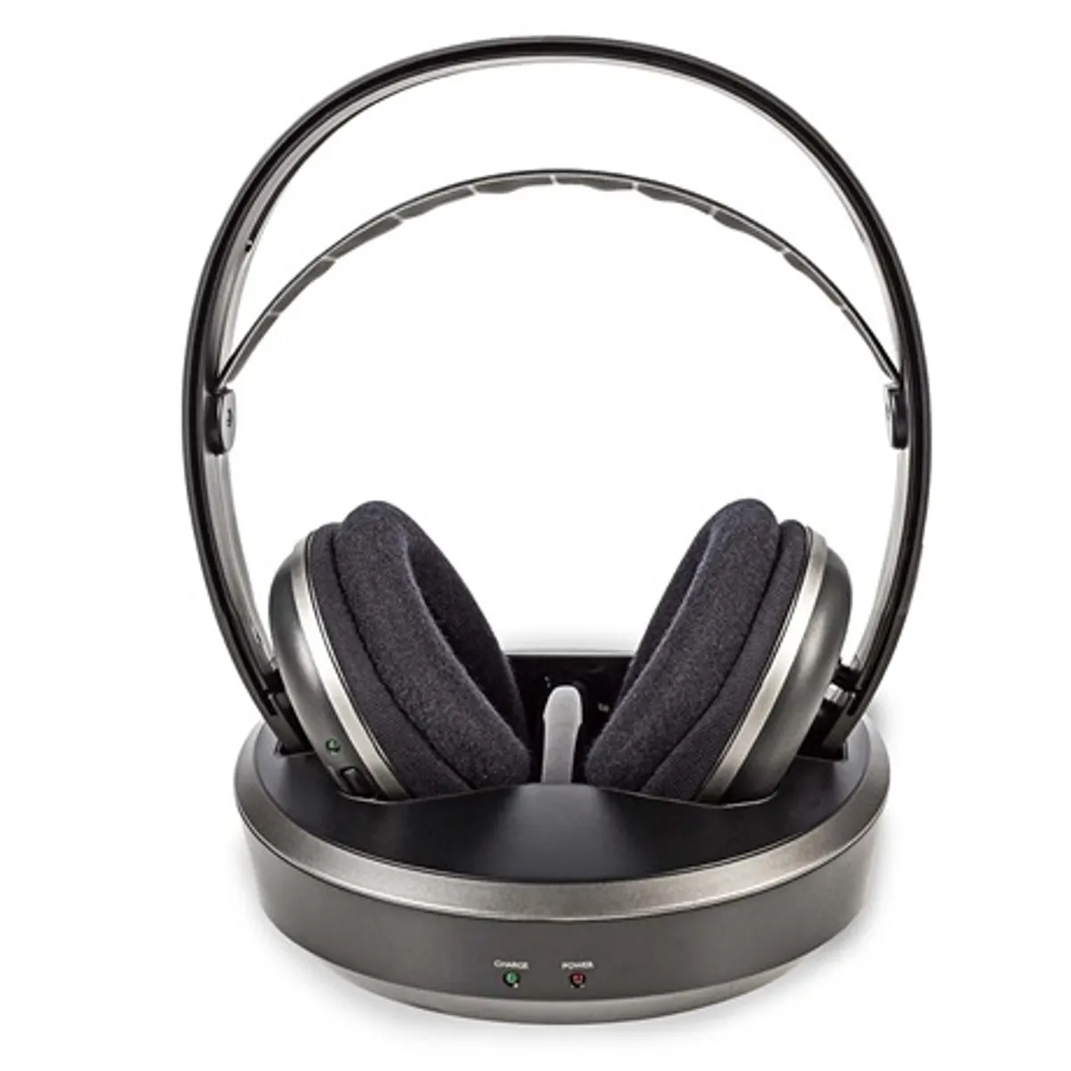 Nedis HPRF210BK vezeték nélküli RF fejhallgató 100 m hatótávolság, töltőállomás, USB-C tápellátás, 40 mm-es meghajtó, fülre illeszkedő #1
