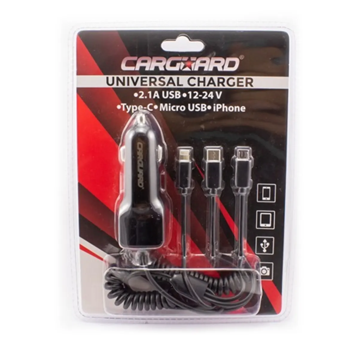 Carguard 55051 Univerzális telefontöltő microUSB Type-C iPhone 12-24 V 2,1 A #6