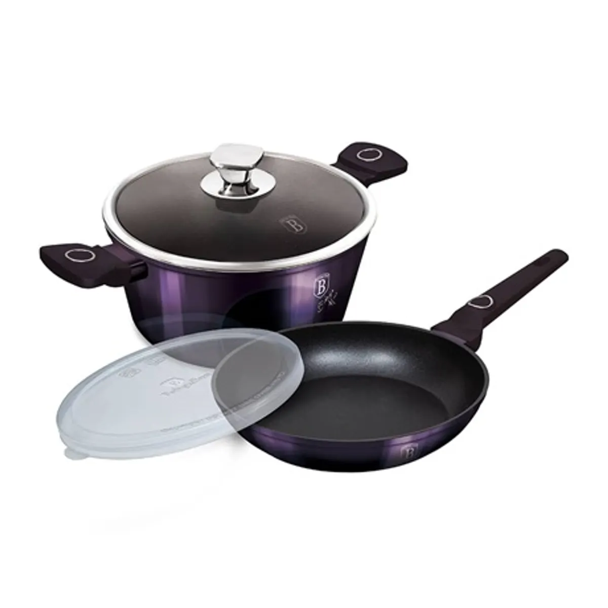 Berlinger Haus BH-7102 serpenyő szett 4 részes kovácsolt alumínium 3x titán bevonat indukciós turbo #1