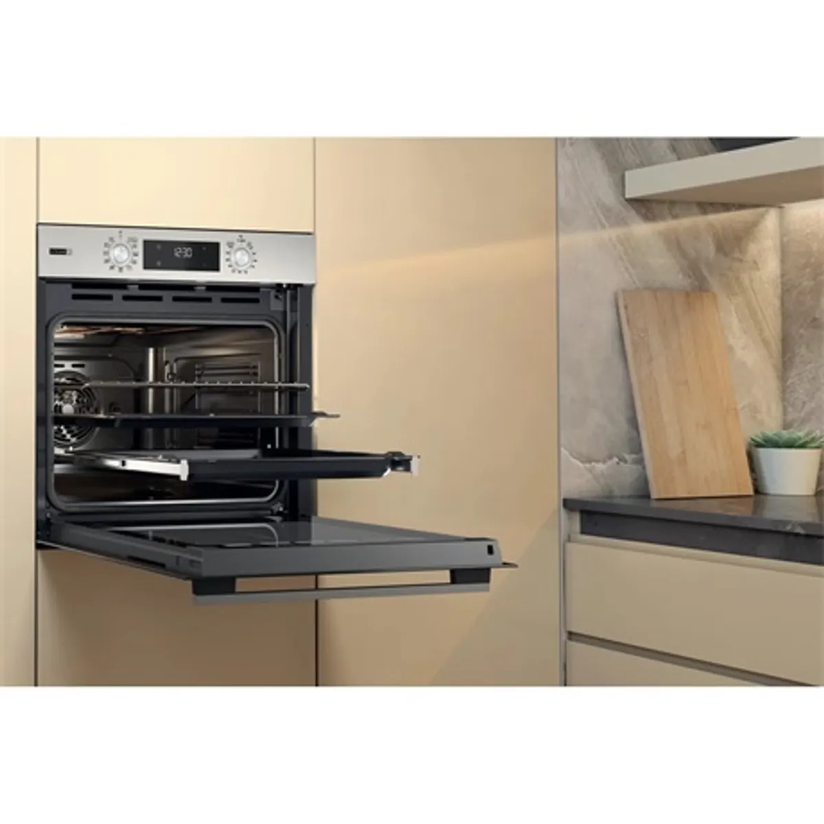 Whirlpool OMSK58RU1SX beépíthető sütő gőz funkcióval, pirolitikus és hidrolitikus tisztítás, inox, 71 l 59,5x59,5x55,1 cm #7