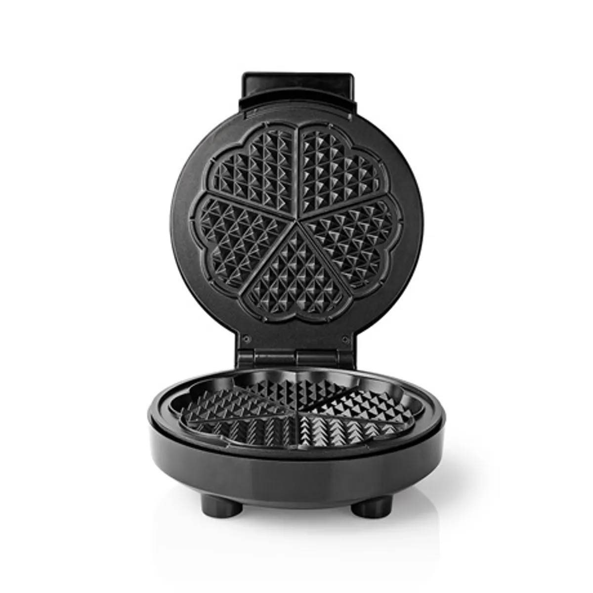Nedis KAWP100BK gofrisütő szív alakú 19 cm, 1000 W, tapadásmentes bevonat, automatikus hőmérséklet-szabályozás, étel kész jelző, zárrendszer #3