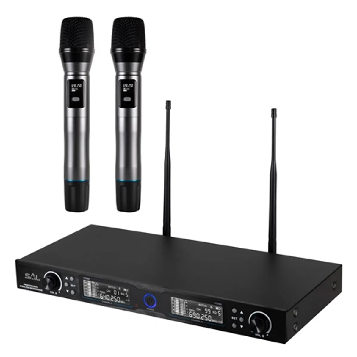 Sal MVN 910 vezeték nélküli mikrofon szett 2x kézi mikrofon 2x XLR kimenet 6,3mm kimenet UHF #1