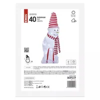 Emos DCFC19 hóember sállal és sapkával kültéri és beltéri hideg fehér 40 led 23,5x17x46 cm ip44 3,6 w 230 v ac 5 m #3