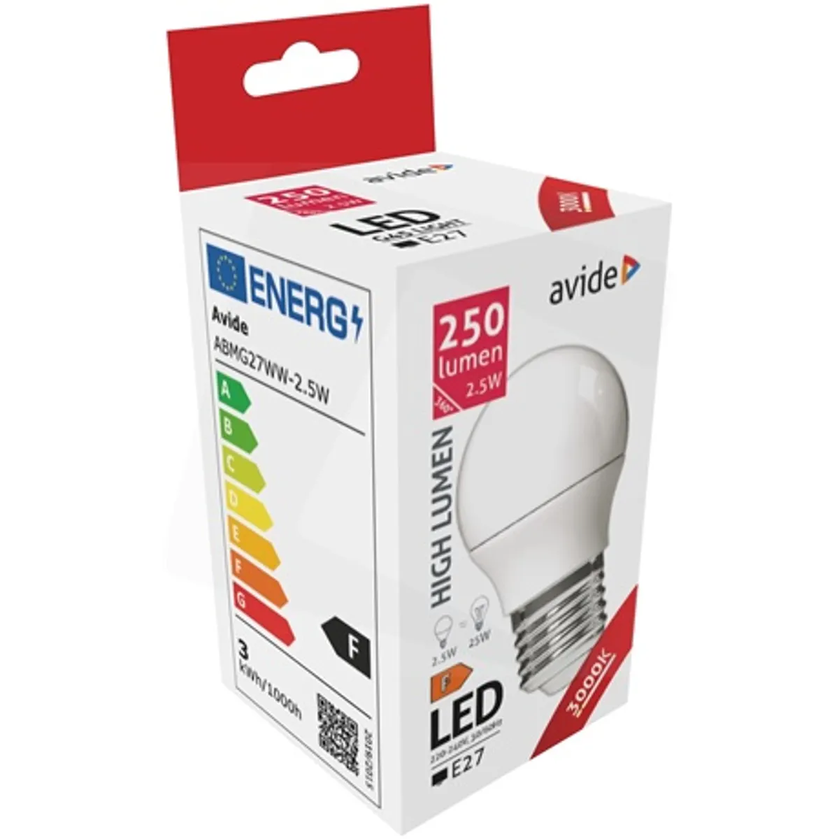 Avide ABMG27WW-2.5W led gömb mini G45 E27 3000K 250lm 150 fok #3