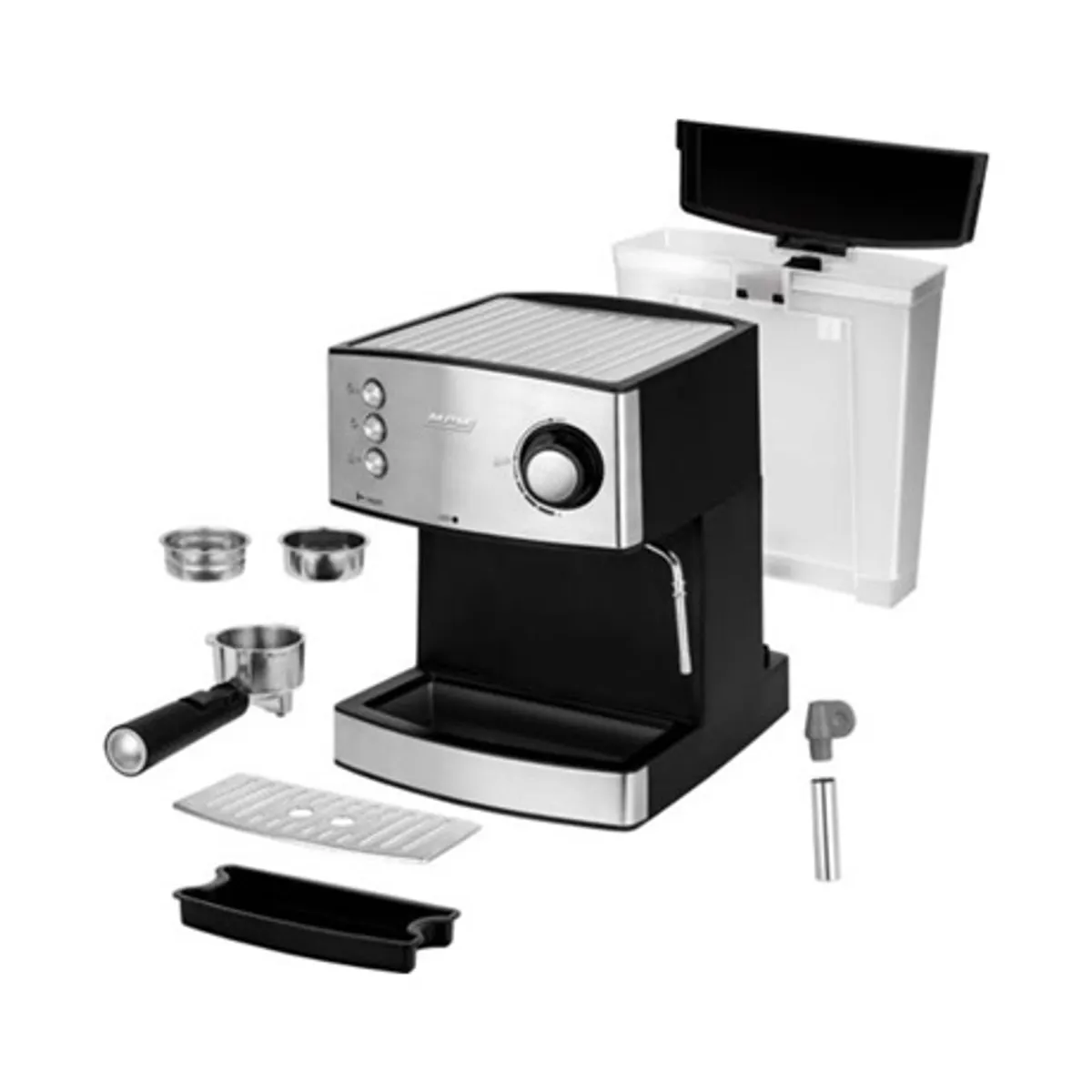 MPM MKW-06M espresso kávéfőző 20 bar nyomás 1,7 l víztartály tejhabosító 1-2 csészéhez való szűrő csészemelegítő eltávolítható csepptálca jelzőfények #2