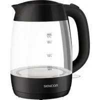 Sencor SWK7301BK vízforraló 1,7 l 2200 W üveg belső, vízszint kijelző mindkét oldal, beépített szűrő, csúszásmentes talp #1