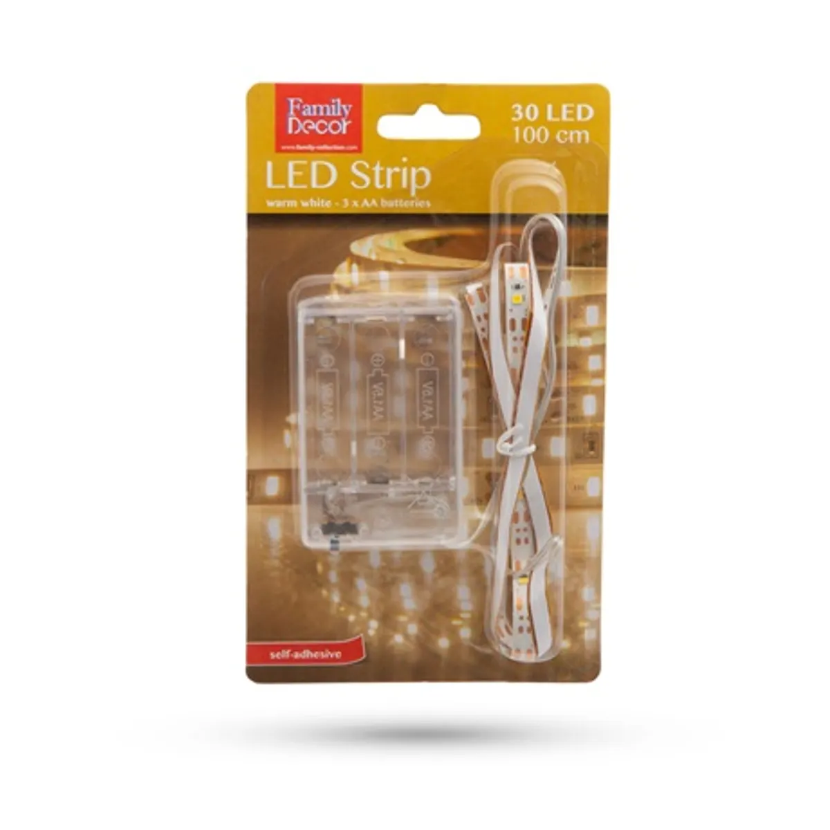 Family Decor 55884 LED szalag melegfehér 1 m 3x AA elem öntapadó #5