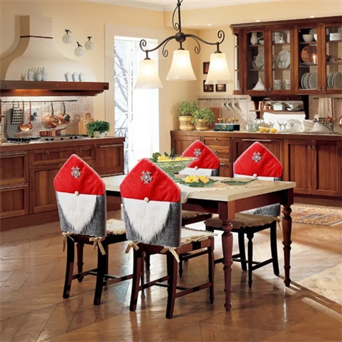 Family Christmas 58735A Székdekor karácsonyi piros szürke textil 50 x 60 cm #1