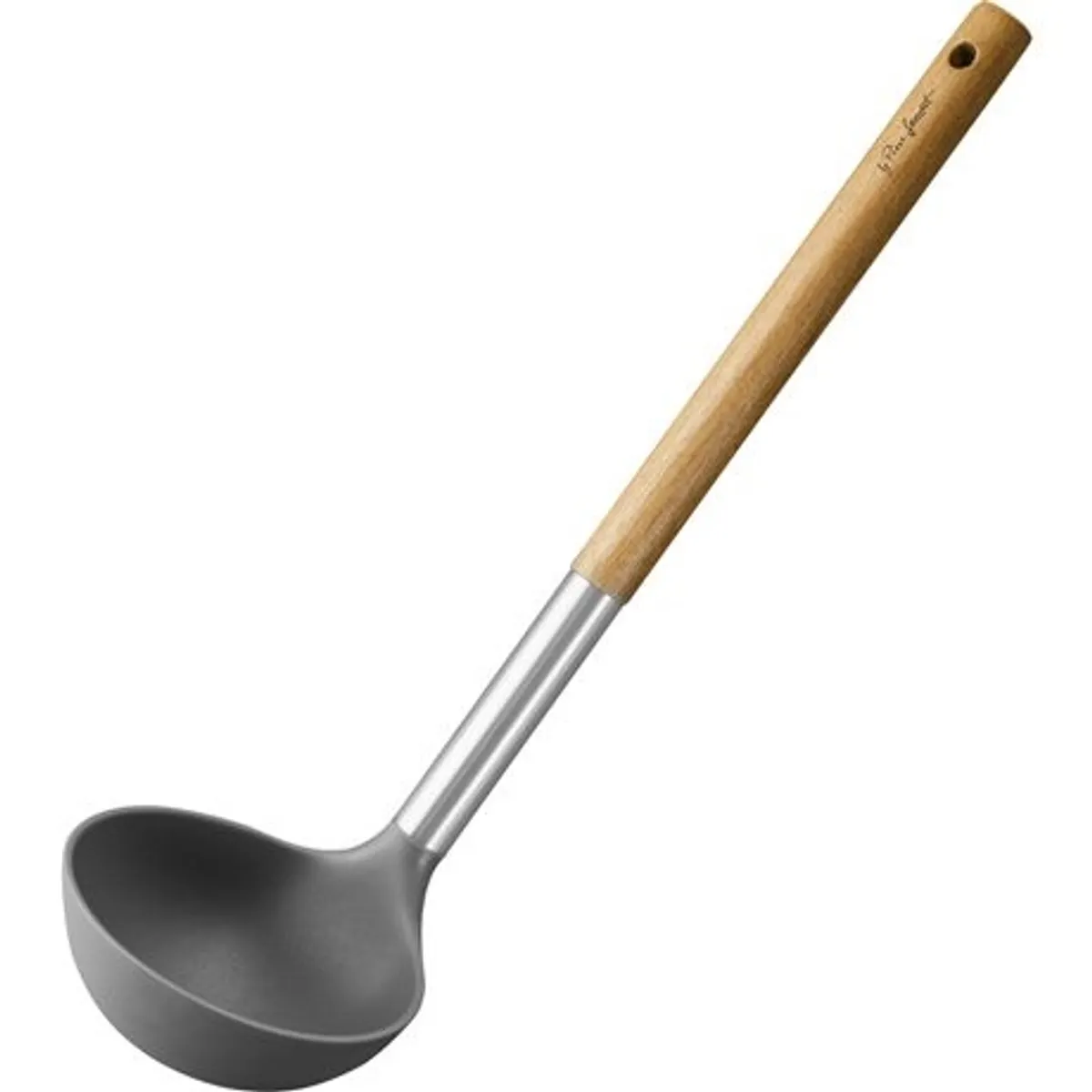 Lamart LT3975 Wood merőkanál 29 cm fa fogantyúval acél szilikon barna szürke #1