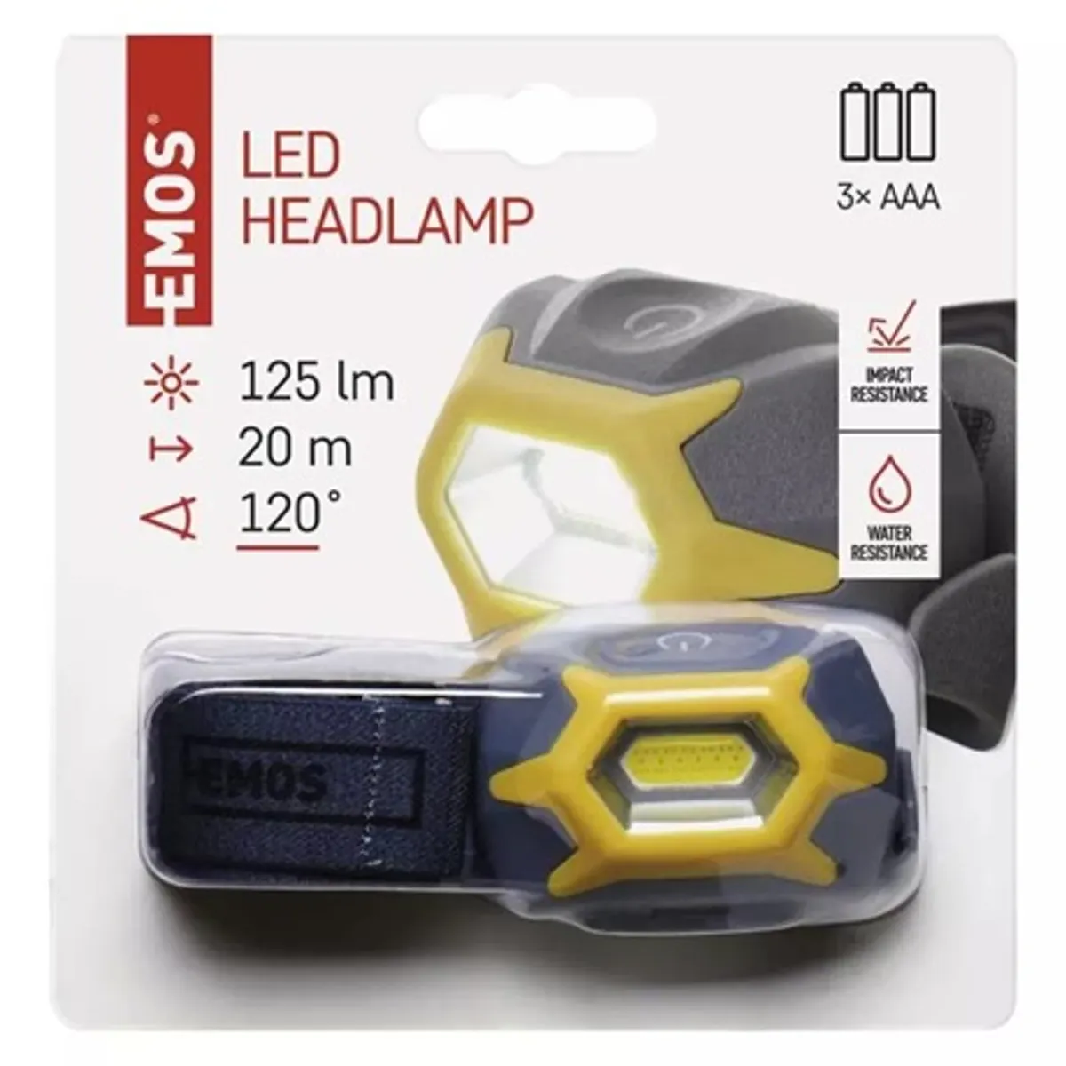 Emos P3532 COB LED fejlámpa 3W 125 lm 3×AAA IP44 120° 3 üzemmód #5