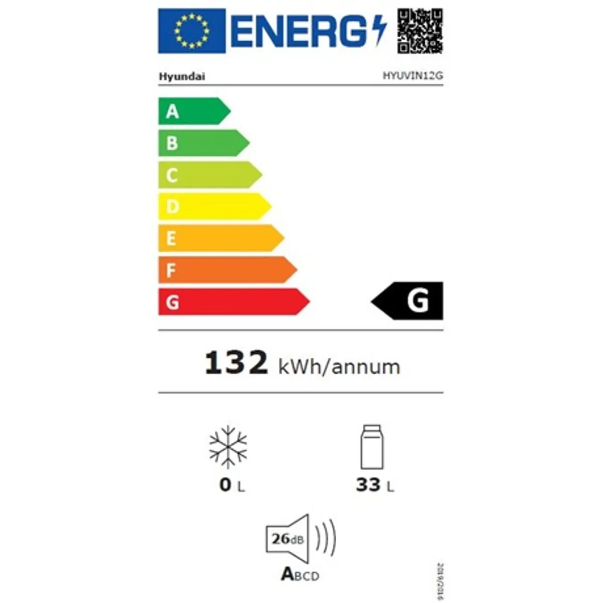 Hyundai VIN12G borhűtő termoelektromos 12 palack 12-18 C LED kijelző érintésvezérlés 5 króm polc fekete #6