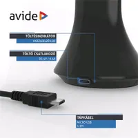 Avide ABLDL-CALENDAR-5W fekete led asztali lámpa naptárral óra ébresztő hőmérséklet kijelzés akkumulátor #9
