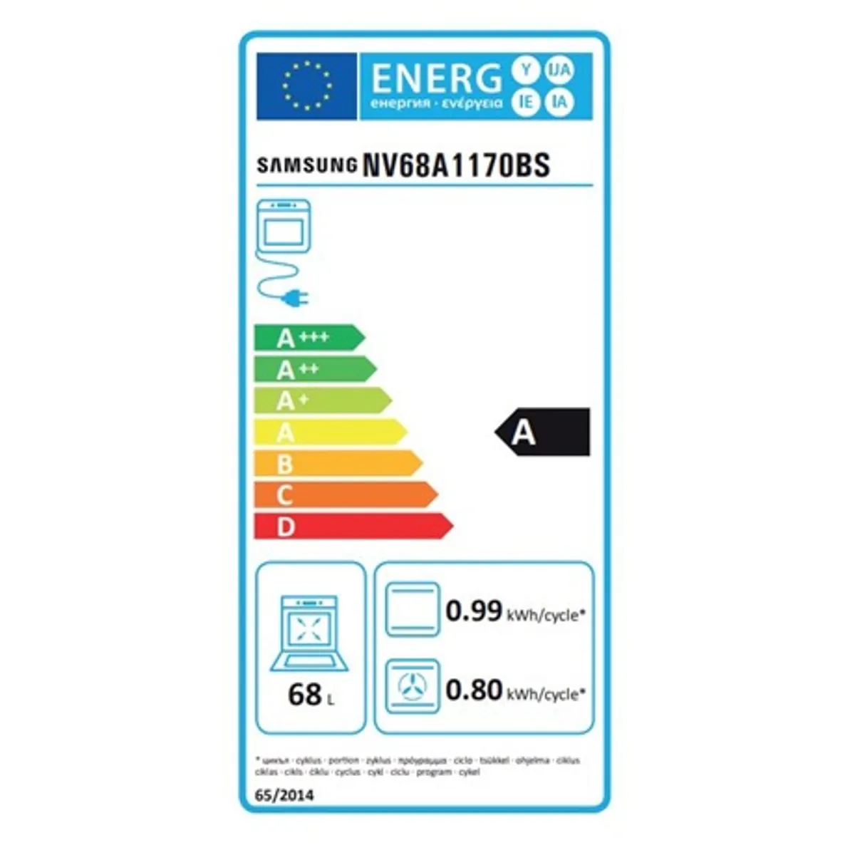 Samsung NV68A1170BS/OL beépíthető sütő pirolitikus tisztítás 68 L #7