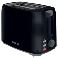 Sencor STS2607BK kenyérpirító 2 szeletes, 750 W, 7 fokozat, kiolvasztás, melegen tartás, automatikus kioldás, morzsagyűjtő