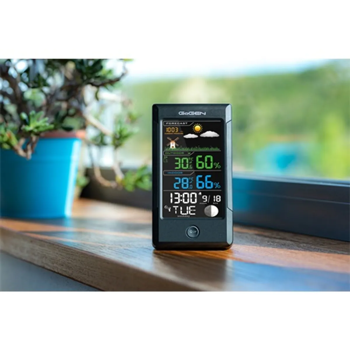 Gogen ME1296 időjárás állomás LCD DCF77 433MHz vezeték nélküli külső szenzor #9