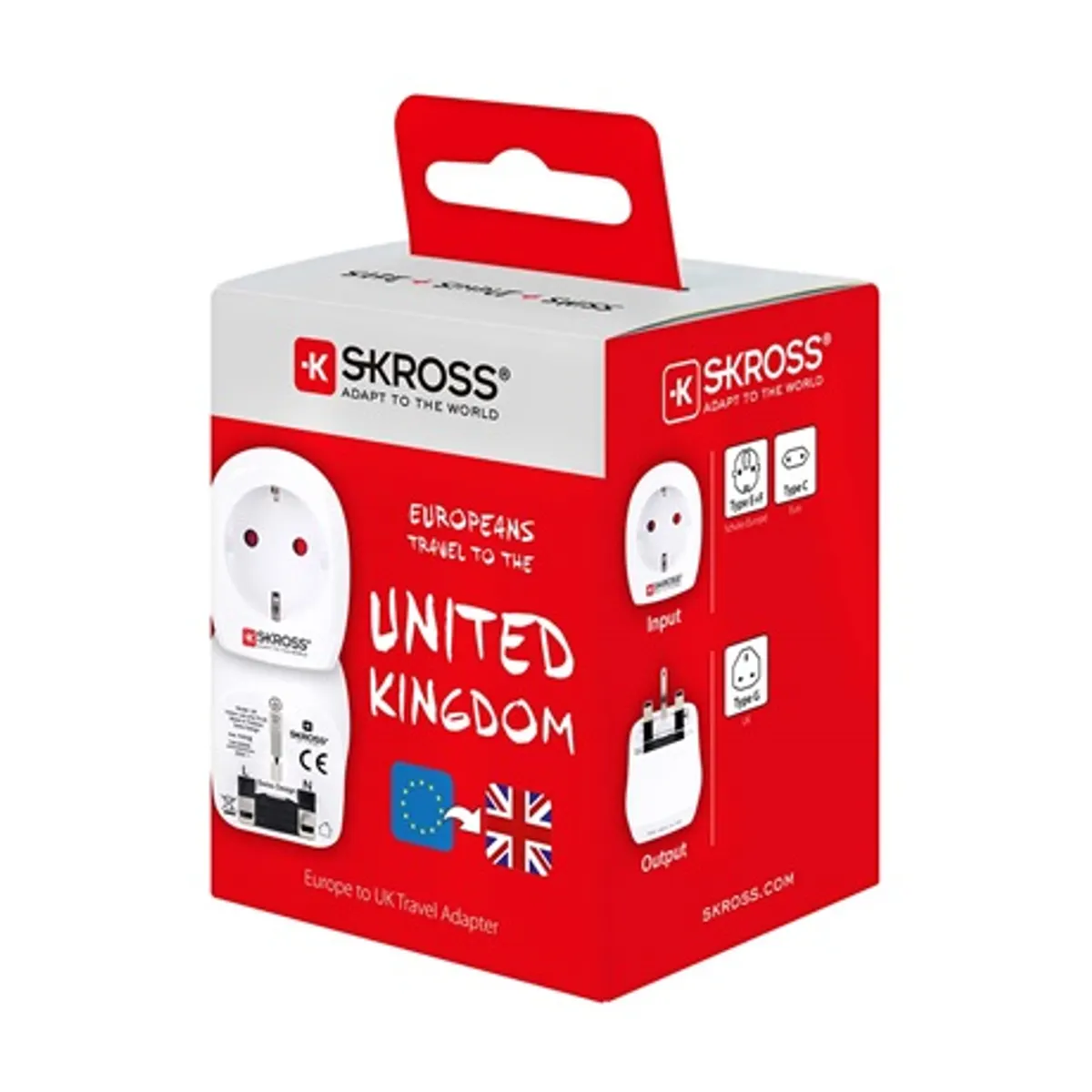 Skross SKR1500230E utazóadapter európa-UK kimeneti csatlakozó UK bemeneti feszültség 100-250 V max terhelés 13 A cserélhető biztosíték T13 A #5