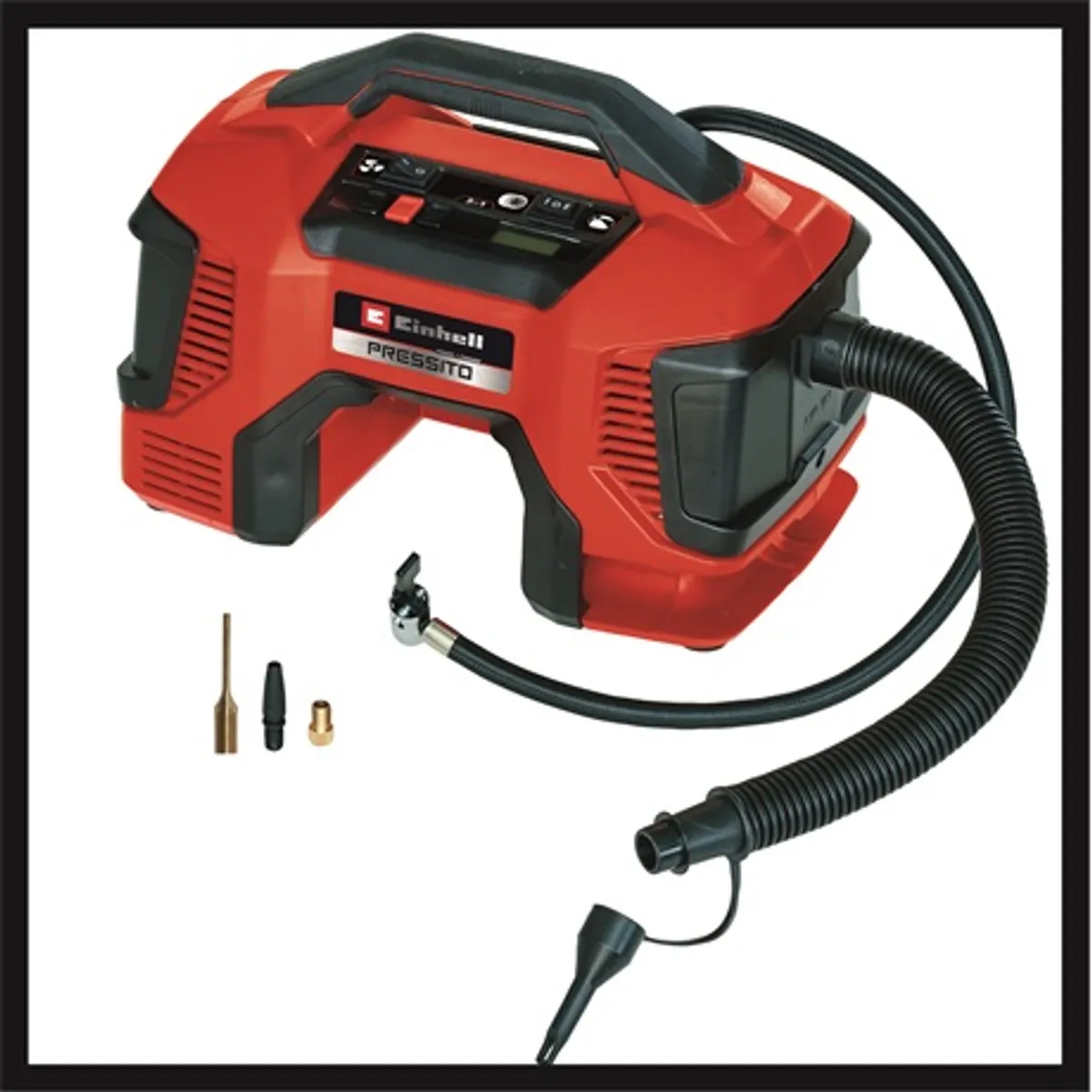 Einhell pressito 18-21 solo Akkus kompresszor 18V digitális nyomásmérő automatikus kikapcsolás bar, PSI és kPa adapterkészlet #4