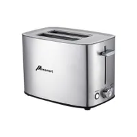Momert 2067 kenyérpirító inox 2-szeletes fokozatos pirítás-szabályozás automata középre igazítás kiolvasztási funkció újramelegítési funkció #1