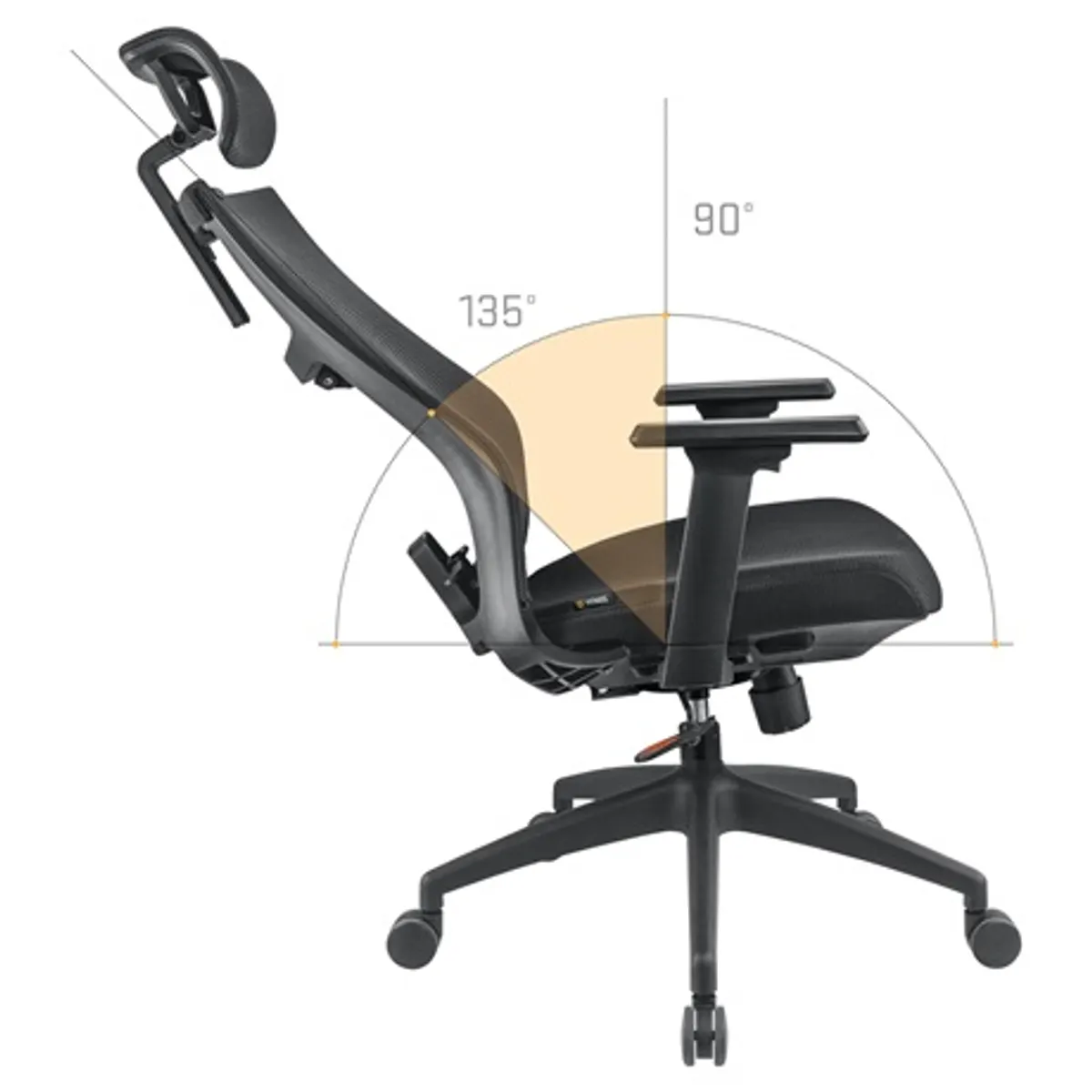 Yenkee YGC 500BK FISHBONE 3D állítható könyöktámasz szinkron mechanizmus ülésmagasság 48-56 cm 90-135 deg háttámla dőlésszöge 120 kg teherbírás #6