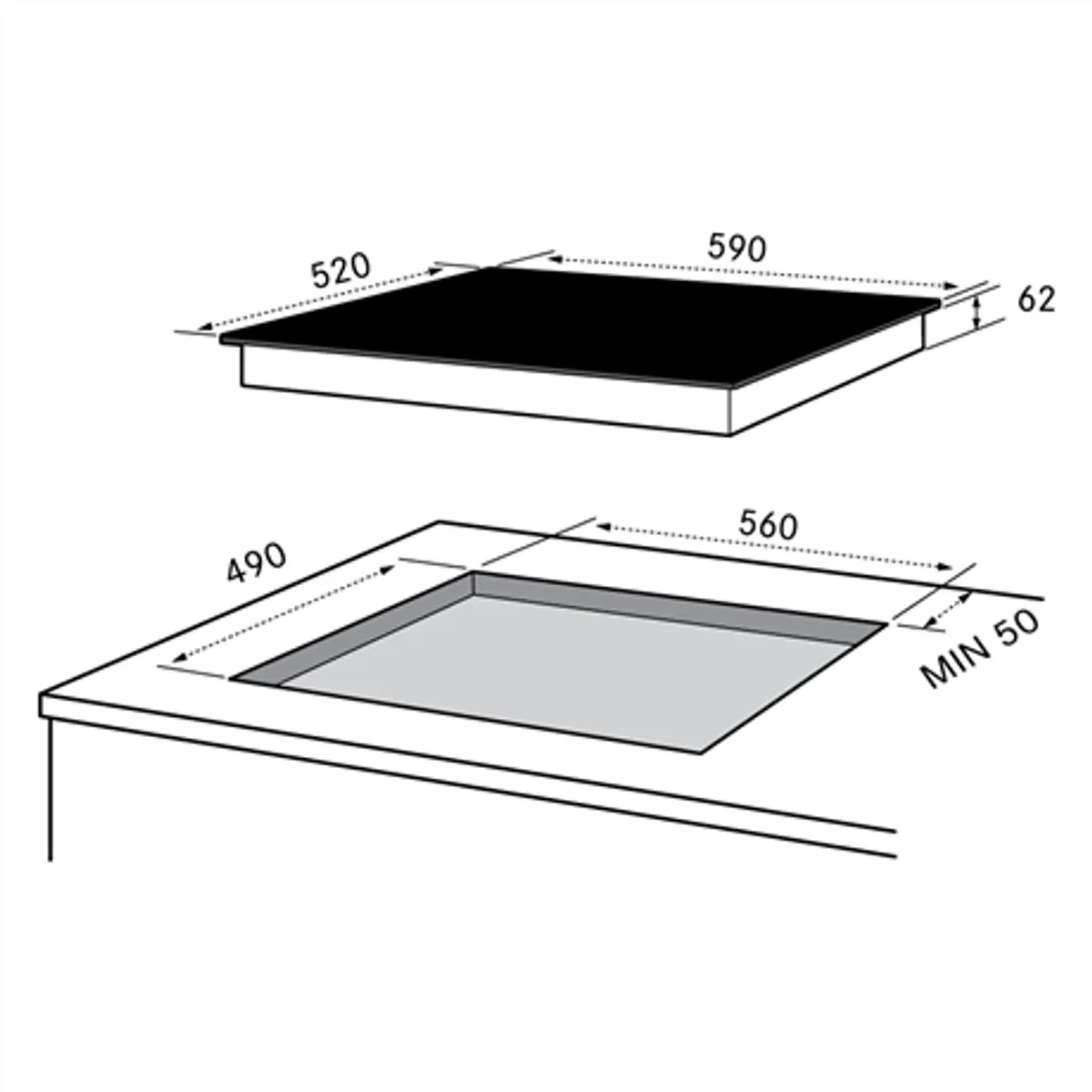 Midea MIH 653A Főzőlap indukciós beépíthető érintésvezérlés 60 cm 4 zóna Boost maradékhő gyerekzár automata biztonsági kapcsoló #2