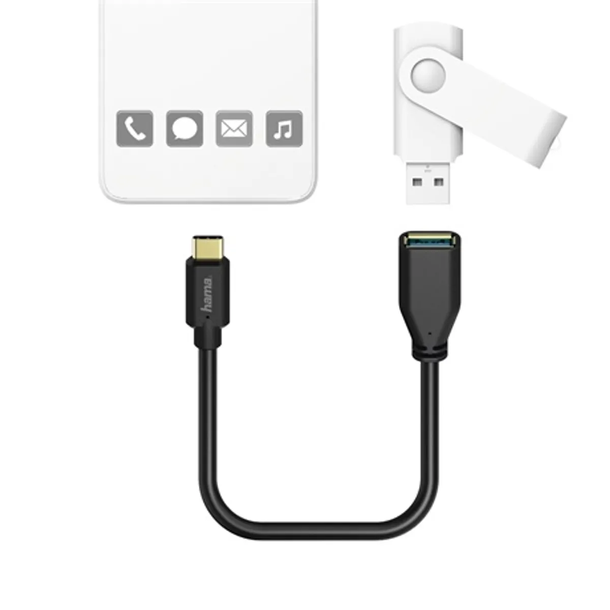 Hama 00201605 USB Type-C OTG adapter 0,15 m aranyozott #2